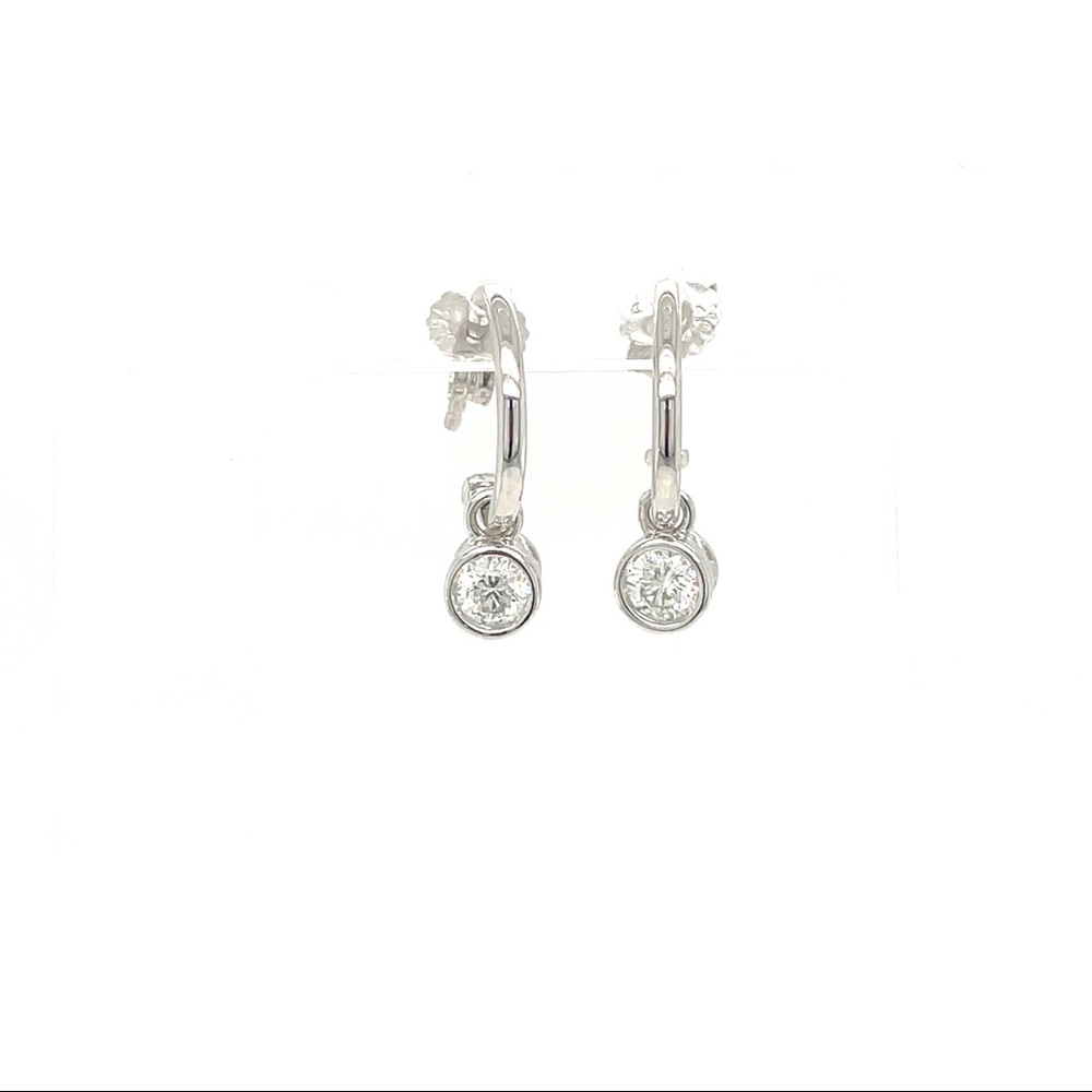 Bezel Set Dangle Earrings - image 1